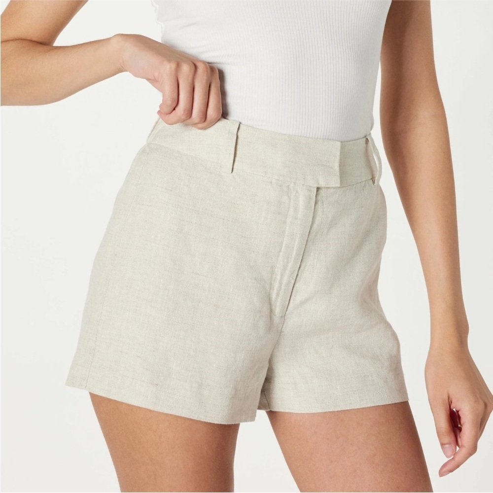 The Drop Dale Suiting Natural Linen Shorts In Tan Neutral Size L NWT